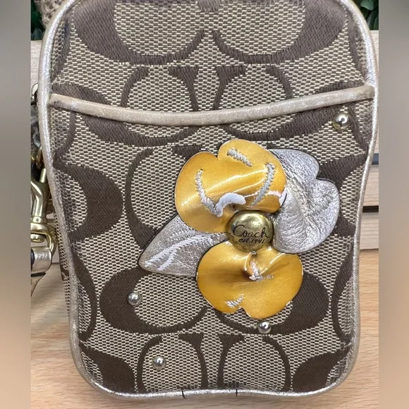 Coach Signature Brown Wristlet - Picture 2 of 12